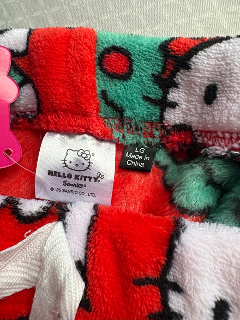 Hello Kitty Red Holiday Fleece Women’s Pajama Bottoms - Picture 2 of 2